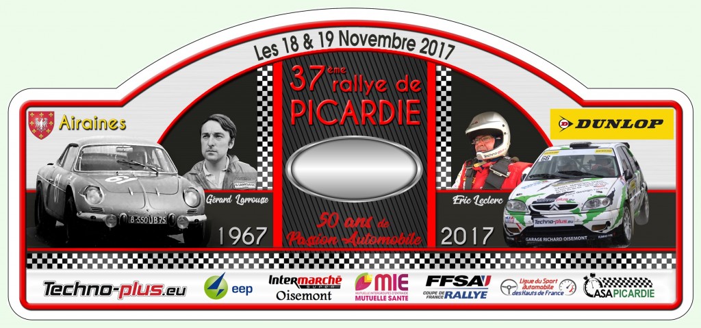 PLAQUE RALLYE DE PICARDIE 2017